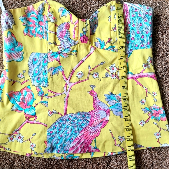 Tibi Yellow Cotton Strapless Top Size M - Picture 10 of 10